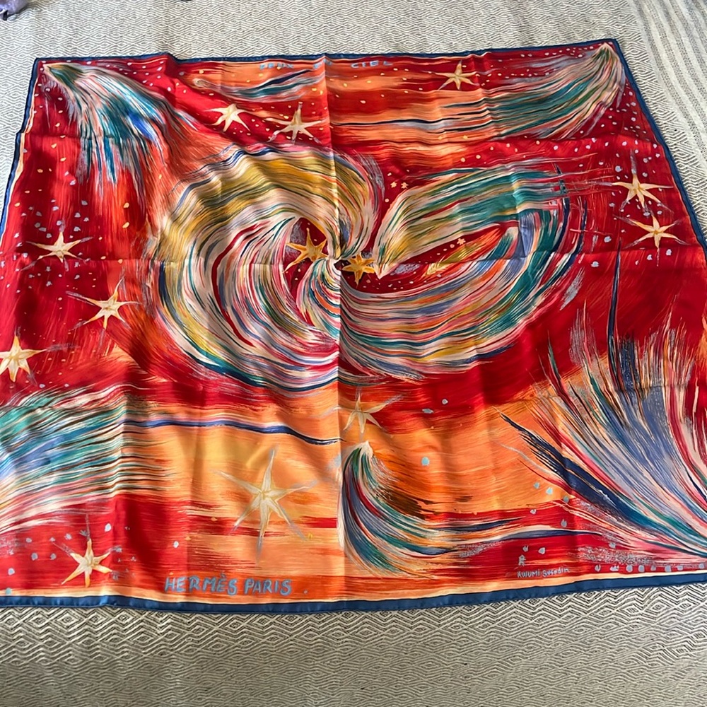 Hermes Feux Du Ciel Silk Scarf